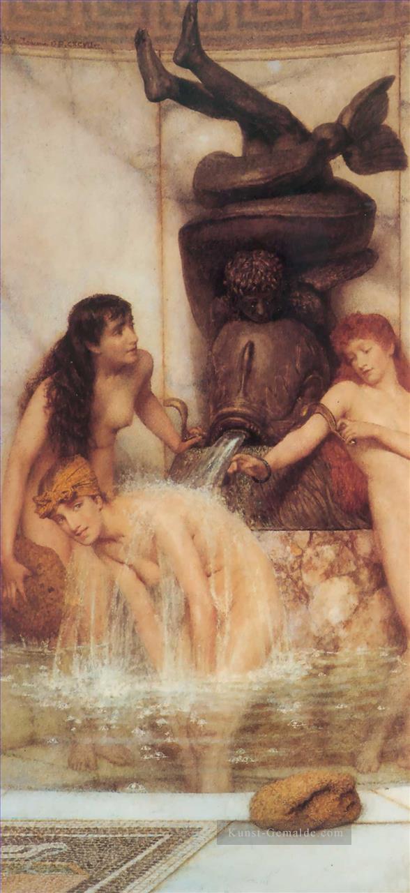 Strigils und Schwämme Romantische Sir Lawrence Alma Tadema Ölgemälde
